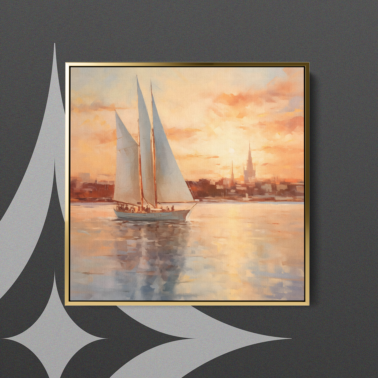 Golden Sunset Sail wall art
