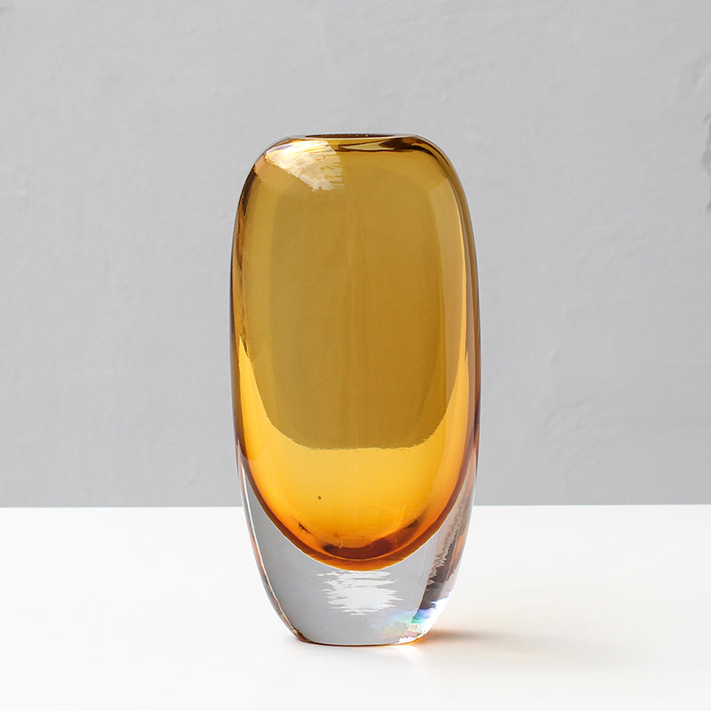 Art glass vase with a sleek