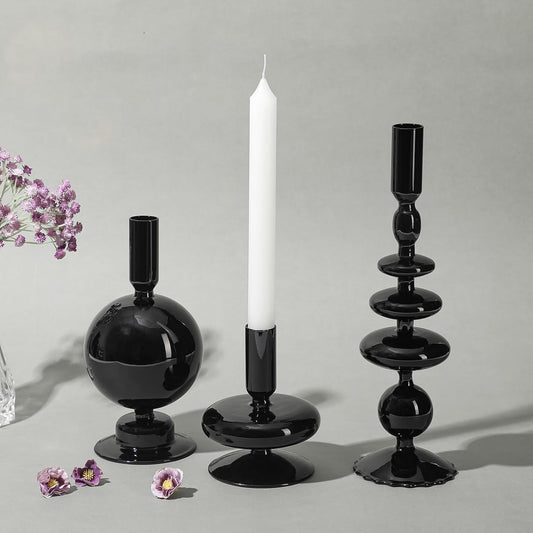 Glass Candlestick Holders