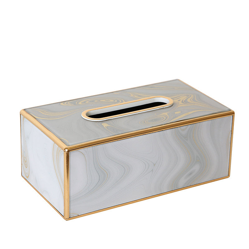 Gold-Trimmed Pattern Tissue Box