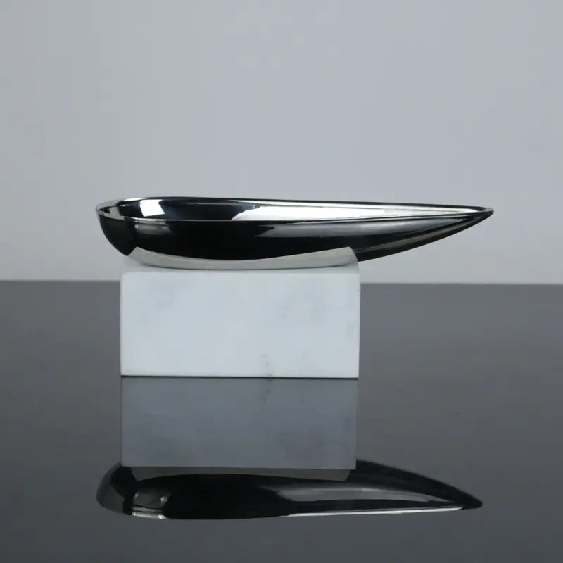 Silver boat type fruit bowl