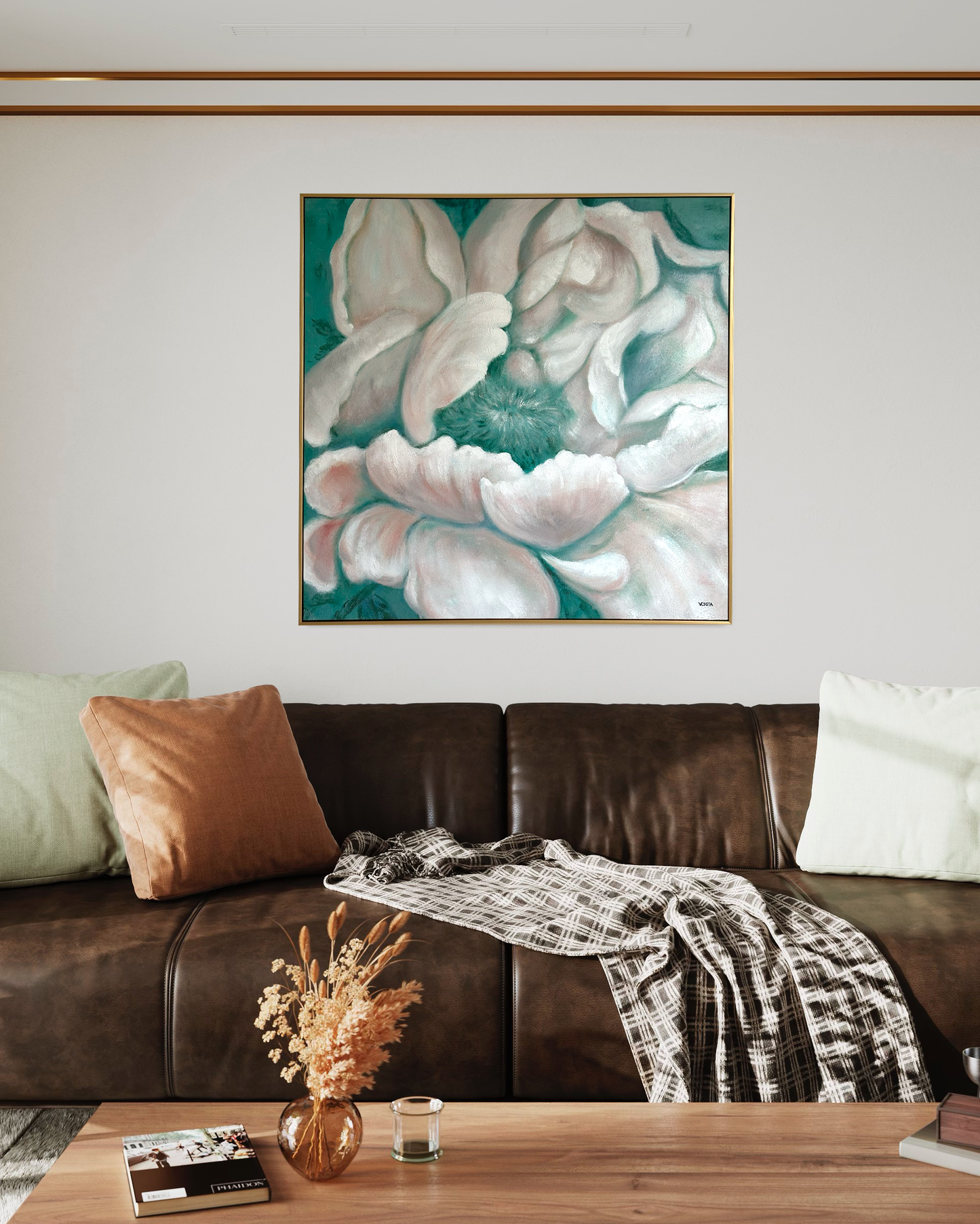 Emerald Petals Art Wall Canvas