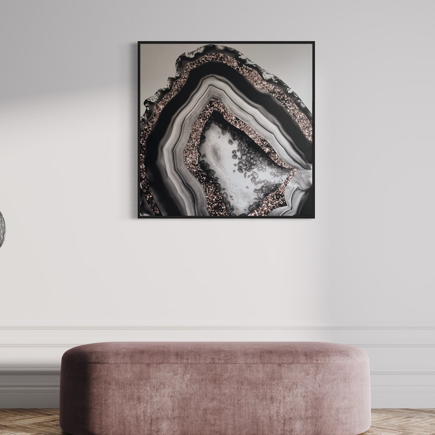 Rose Gold Agate Art Wall