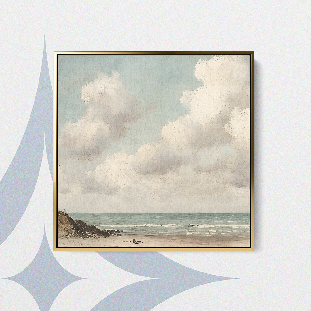 Cloudy Beach Canvas Wall Art