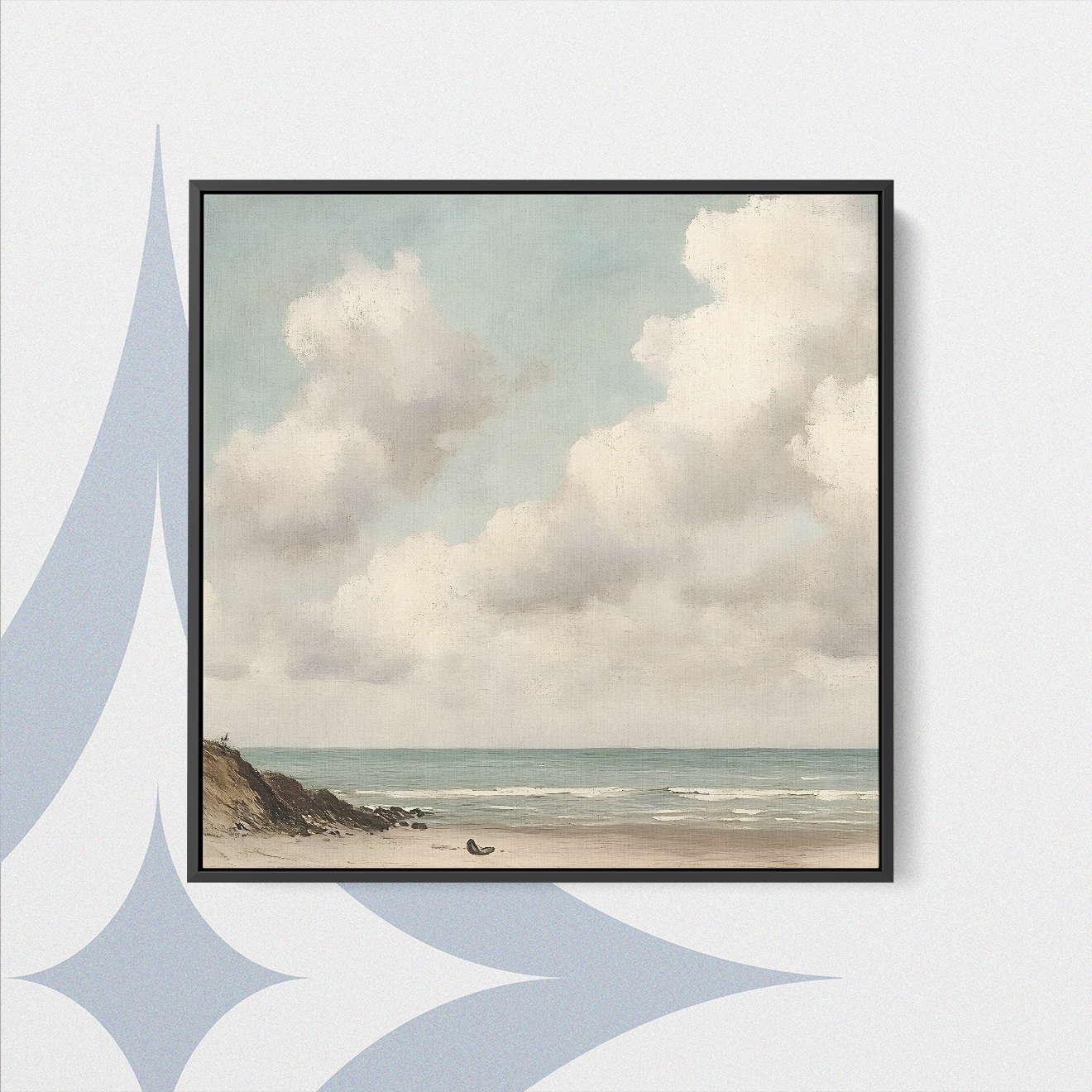 Cloudy Beach Canvas Wall Art