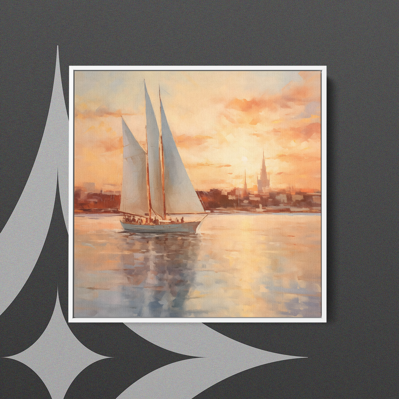 Golden Sunset Sail wall art