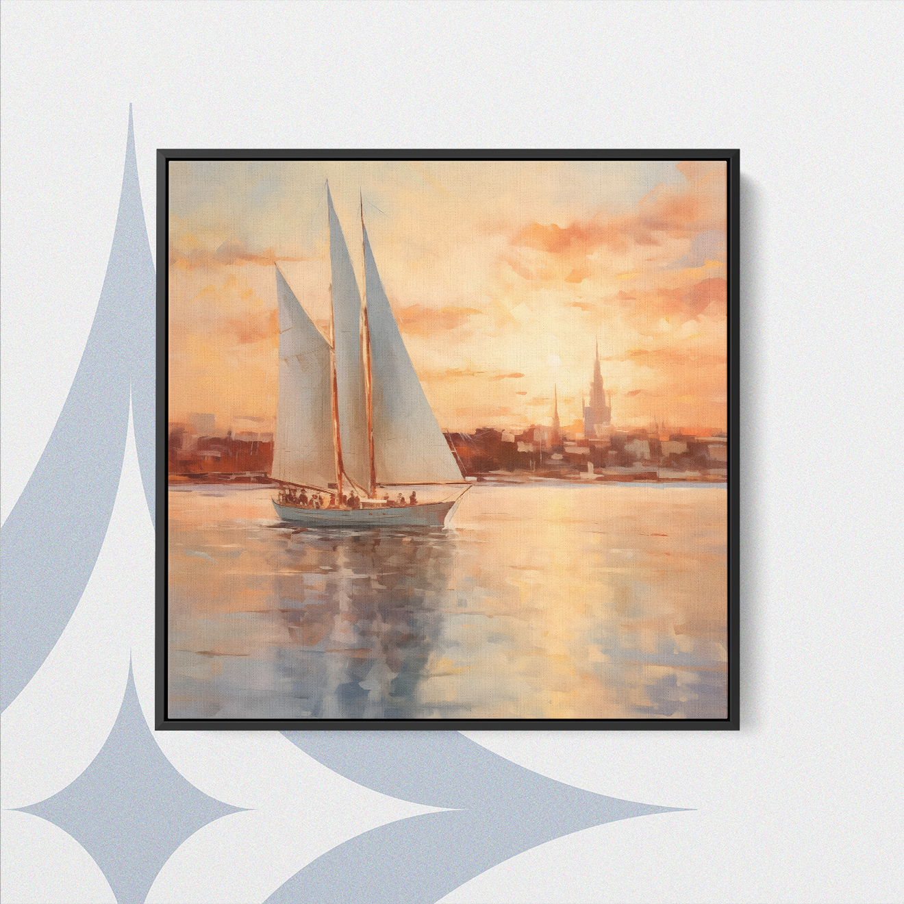 Golden Sunset Sail wall art