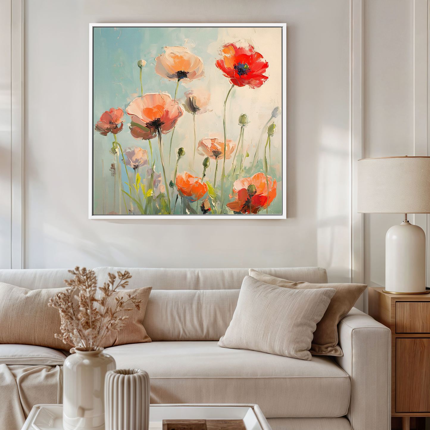 Dreamy Poppy Field - Canvas Print